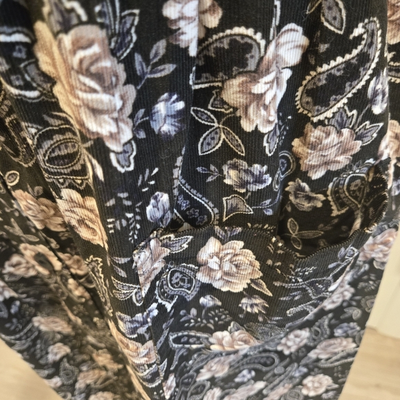 Erika And Co Vintage Floral Corduroy Button Down Dress,  Size XL - Picture 6 of 12